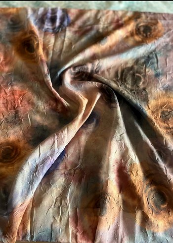 Bohem Çok Renkli İpek Esarp - Görsel 2