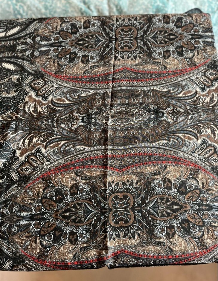 Bohem Gri Kadın Drapeli Saten Şal - Görsel 2