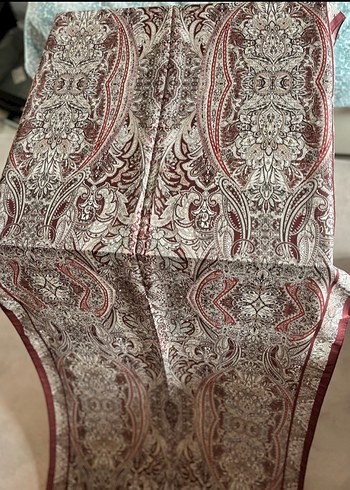 Bordo Gri Desenli Kadın Şal - Görsel 2