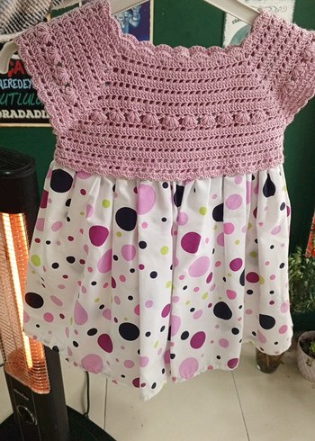 Puantiyeli Dantel Detaylı Kız Elbisesi - Görsel 2