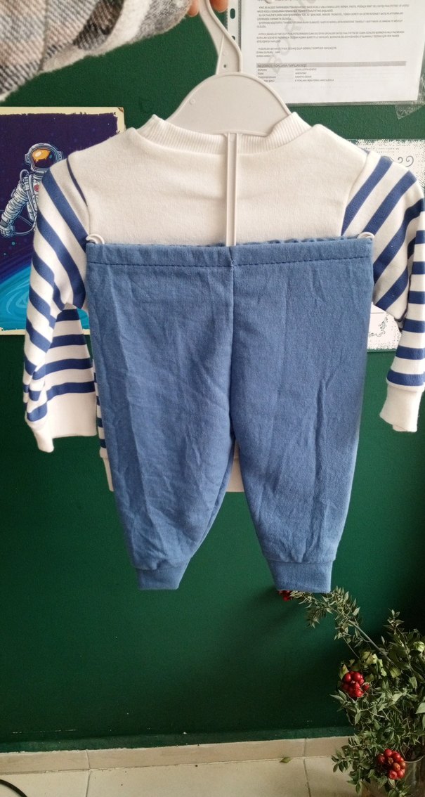 Uzun Kollu Çizgili Erkek Bebek Takımı - Görsel 2