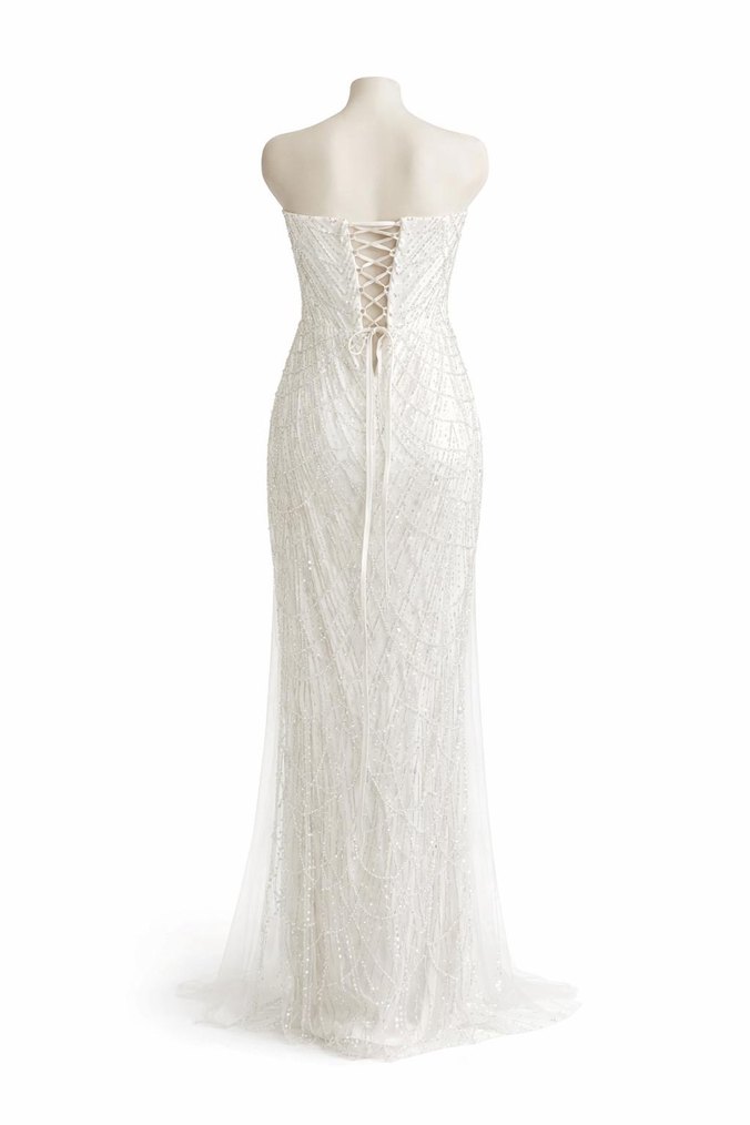 Straplez Modern Beyaz Söz/Nişan/Nikah/Düğün Elbisesi - Görsel 2