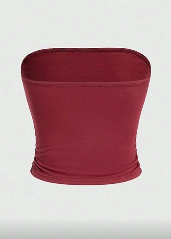 Kuru Kafalı Gotik Kırmızı Straplez - Görsel 2