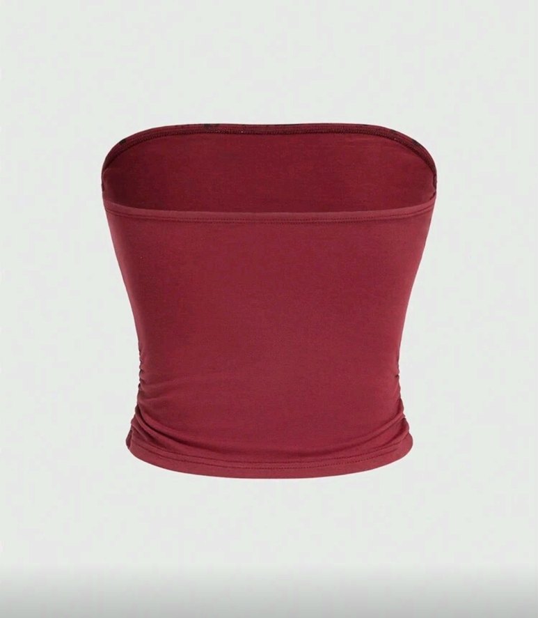 Kuru Kafalı Gotik Kırmızı Straplez - Görsel 2