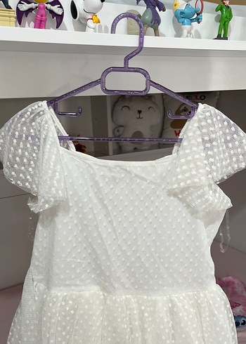 Kız Çocuk Beyaz Puantiyeli Fırfırlı Elbise - Görsel 2