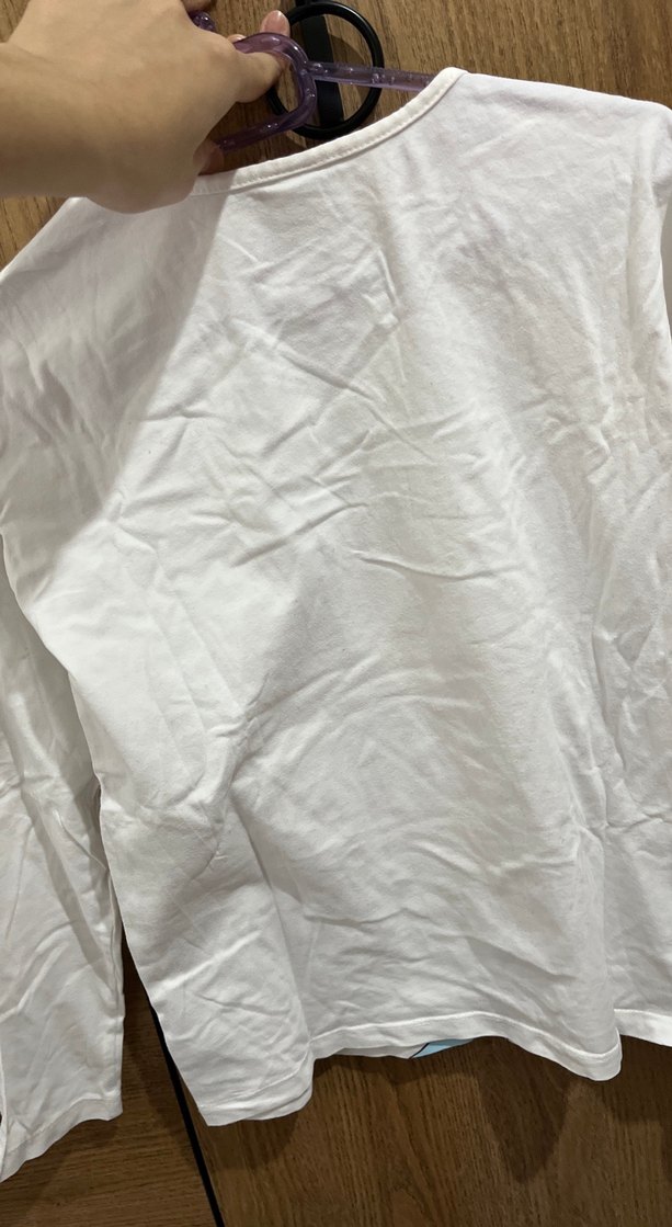 Kız Çocuk Beyaz Uzun Kollu Baskılı Tişört - Görsel 2