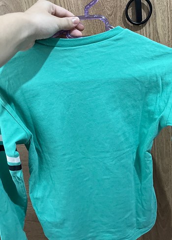 Turkuaz Mickey Mouse Baskılı Uzun Kollu erkek çocuk Tişörtü - Görsel 2