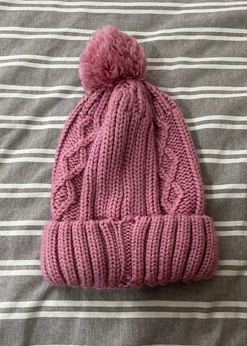 Kadın Pembe Örgü Ponponlu Bere - Görsel 2