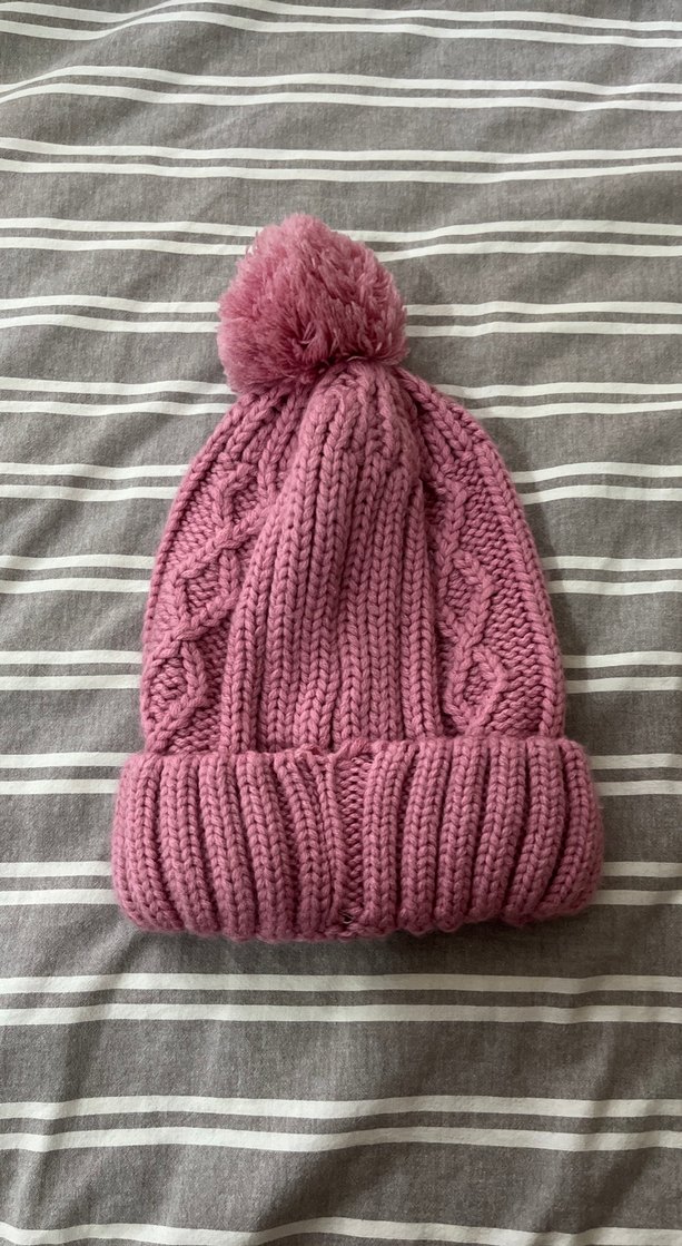 Kadın Pembe Örgü Ponponlu Bere - Görsel 2