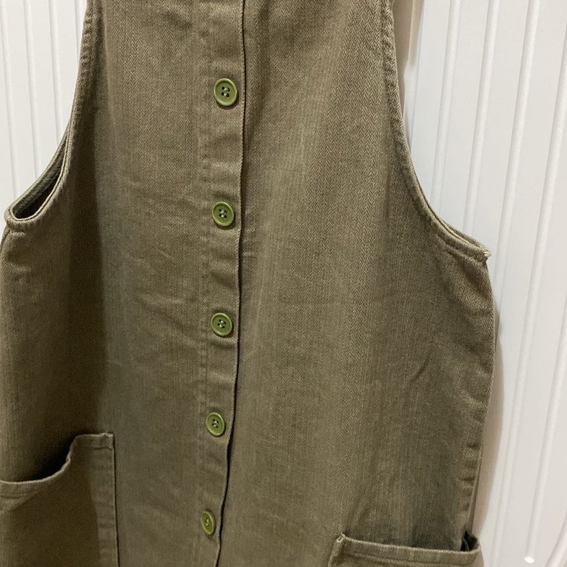 Düğmeli Kolsuz Kadın Midi Salopet - Görsel 2