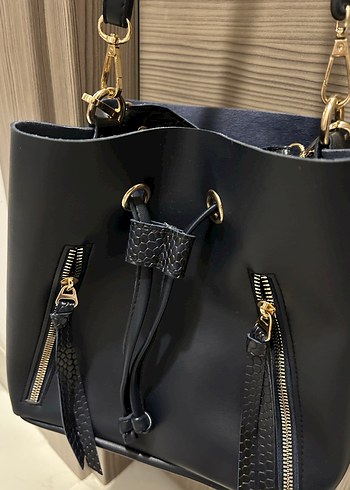 Mudo lacivert çanta - Görsel 5