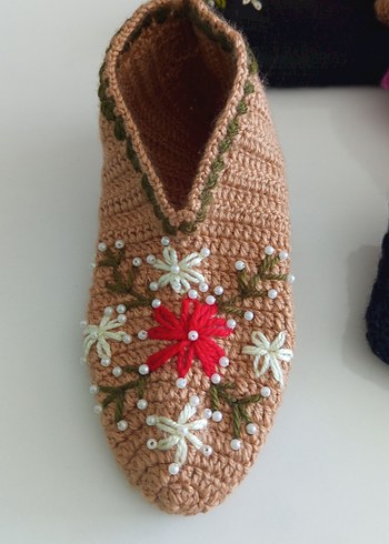 Sarı Örgü patik - Görsel 6