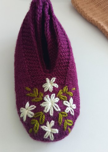 Sarı Örgü patik - Görsel 4