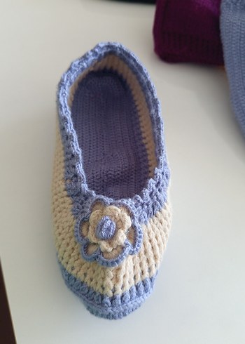 Sarı Örgü patik - Görsel 2