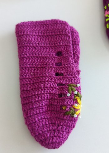 Sarı Örgü patik - Görsel 8