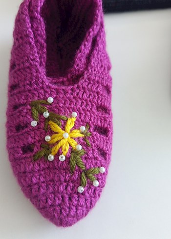 Sarı Örgü patik - Görsel 9