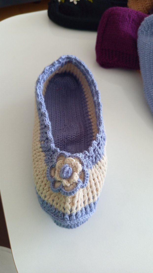 Sarı Örgü patik - Görsel 2