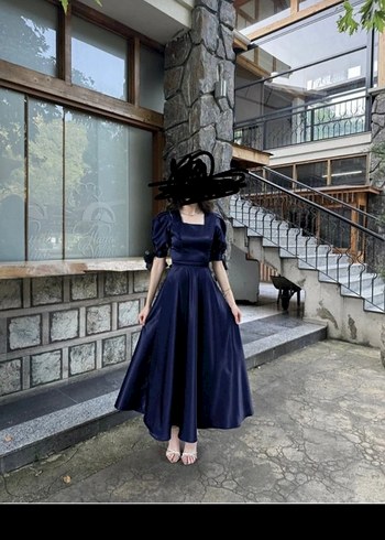 Mavi Püsküllü Uzun Abiye Elbise - Görsel 2