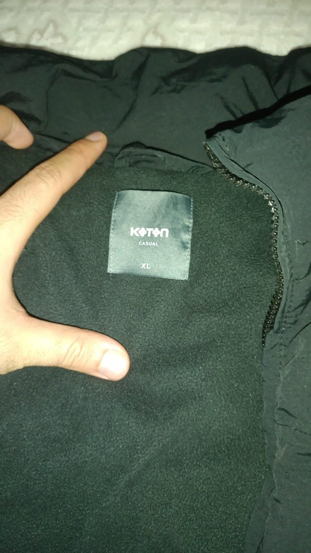 Siyah erkek Polar Kışlık Mont koton - Görsel 2