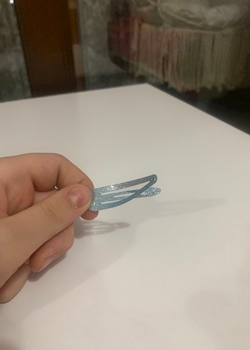 Çocuklar için Simli Mavi Toka Seti - Görsel 3