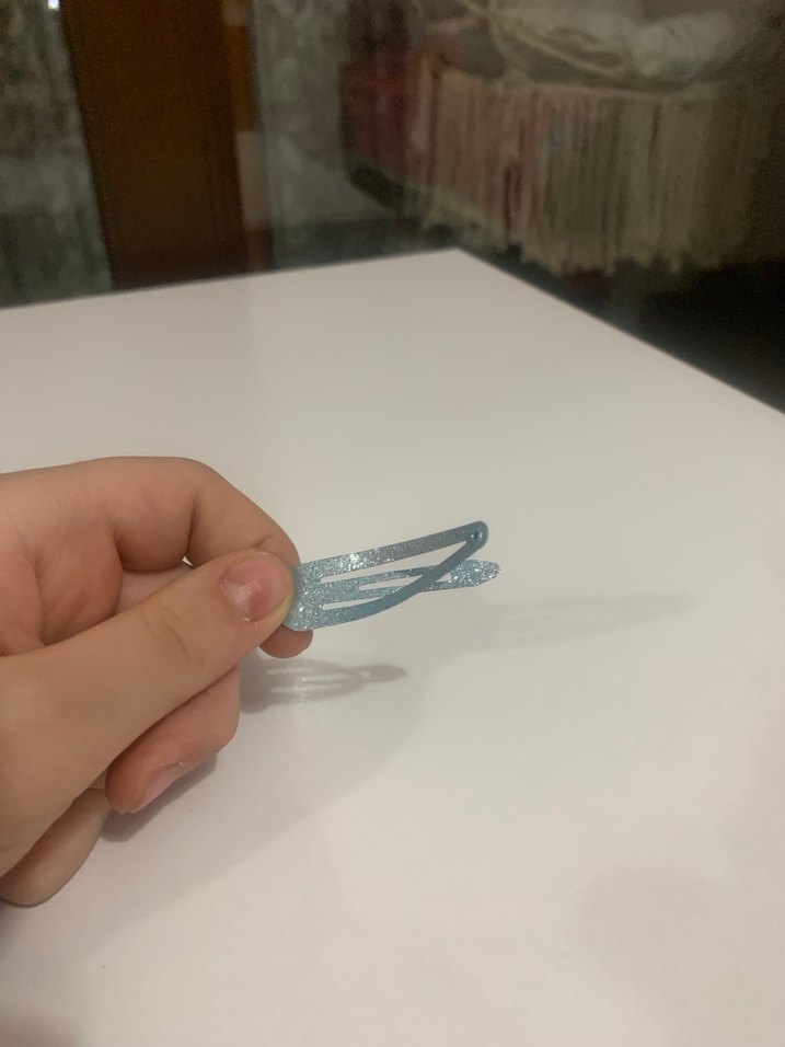 Çocuklar için Simli Mavi Toka Seti - Görsel 3