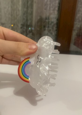 Şeffaf Gökkuşağı Desenli Çocuk Toka - Görsel 2