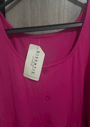 Pembe Midi Pamuklu Salaş Elbise - Görsel 4