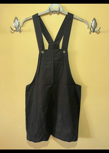 Siyah Mini Askılı Kısa Tulum - Görsel 2