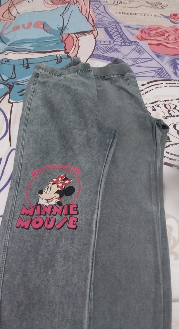 Gri Minnie Mouse Baskılı Bol Kot Eşofman 2tan 11/12 yas - Görsel 2