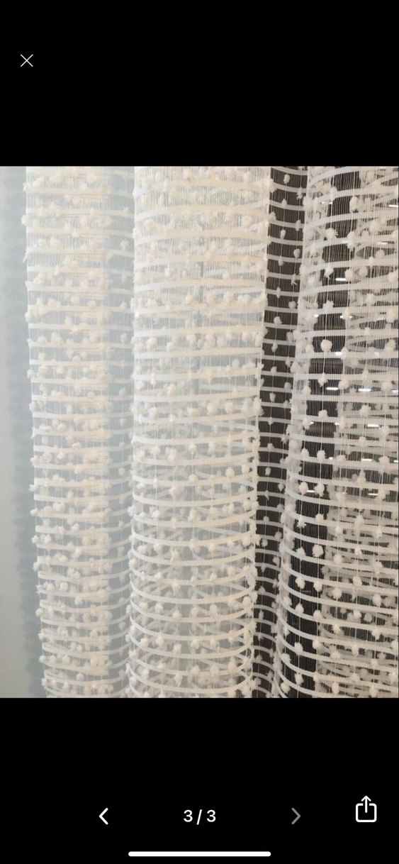 İşlemeli Beyaz Tül Perde taç - Görsel 2