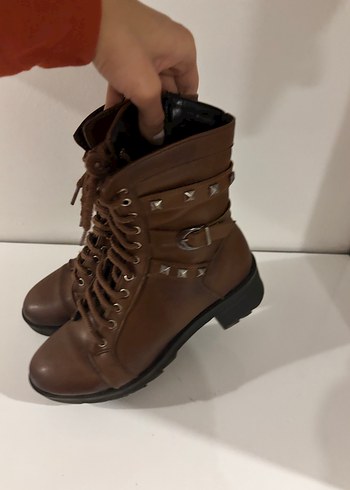 Kahverengi Deri Çocuk Bot - Görsel 2