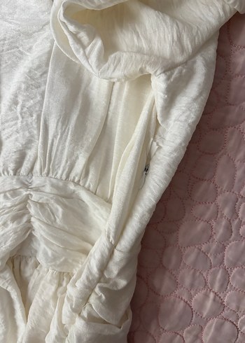 Bohem Midi Beyaz Mini Elbise - Görsel 4