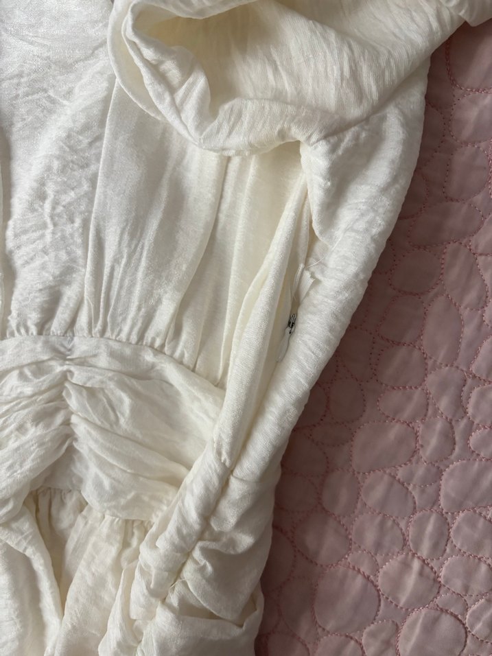 Bohem Midi Beyaz Mini Elbise - Görsel 4