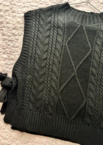 Siyah Örgü Kadın Süveter - Görsel 4