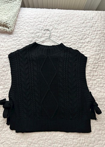 Siyah Örgü Kadın Süveter - Görsel 5