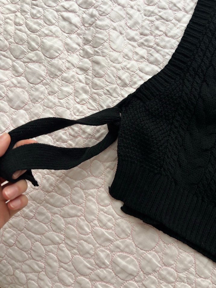 Siyah Örgü Kadın Süveter - Görsel 3