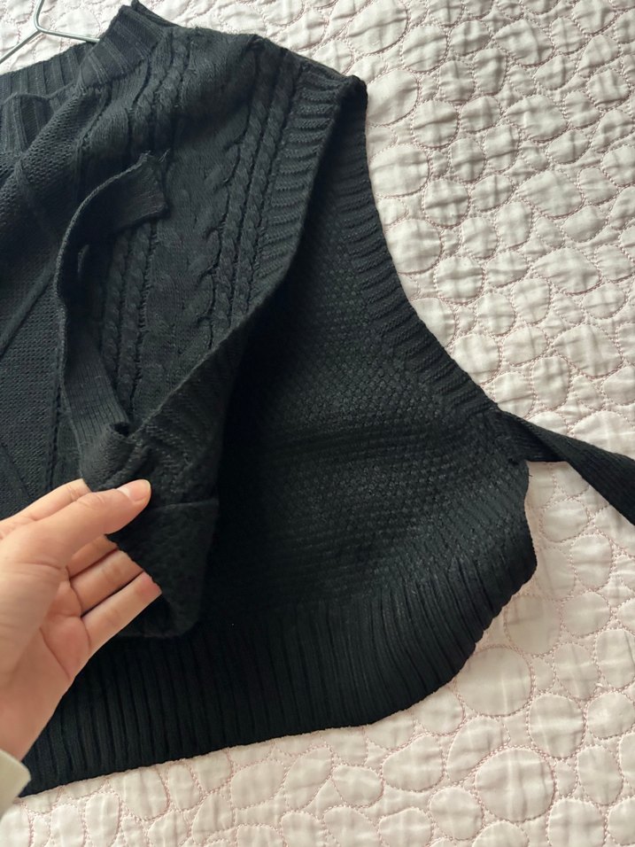 Siyah Örgü Kadın Süveter - Görsel 2