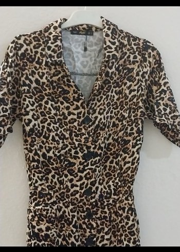 Leopar Desenli V Yaka Tulum - Görsel 3