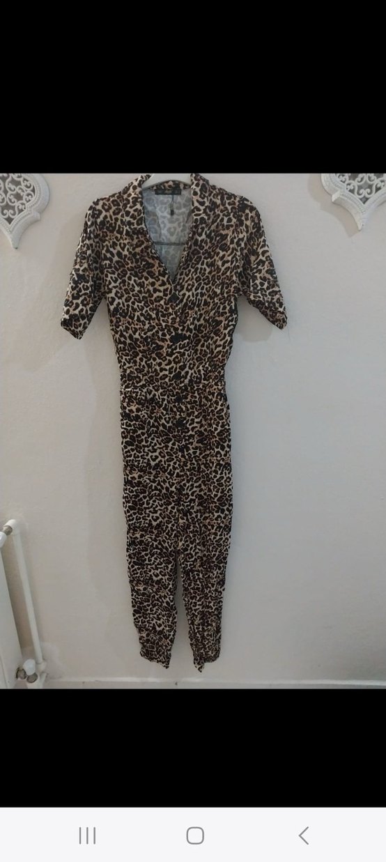 Leopar Desenli V Yaka Tulum - Görsel 2