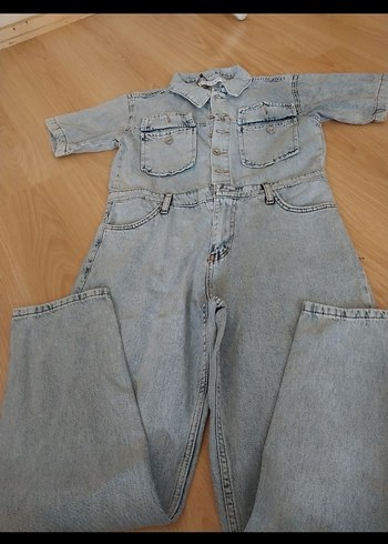 Mavi Denim Kadın Midi Tulum - Görsel 2