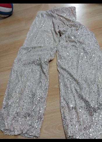 Kadın Gri Simli Yılan Desenli Pantolon - Görsel 3