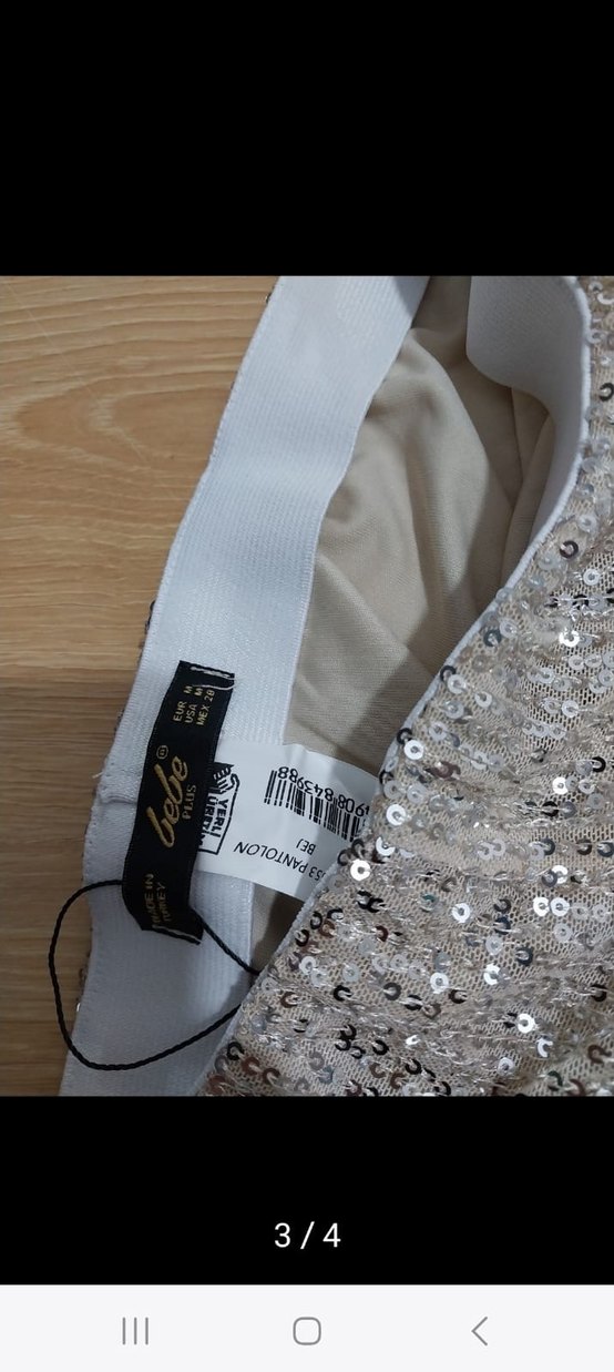 Kadın Gri Simli Yılan Desenli Pantolon - Görsel 4