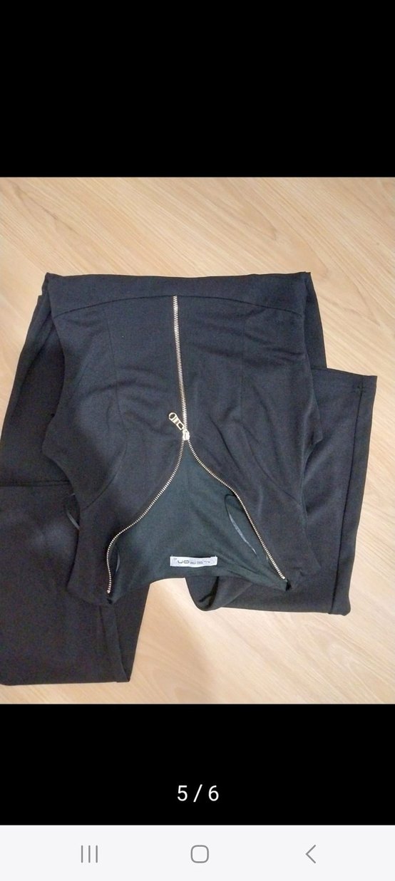 Siyah Kemerli Kadın Kumaş Pantolon - Görsel 3