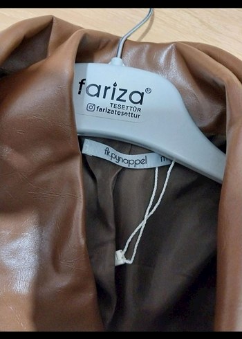 Kahverengi Kemerli Kadın Deri Ceket - Görsel 4