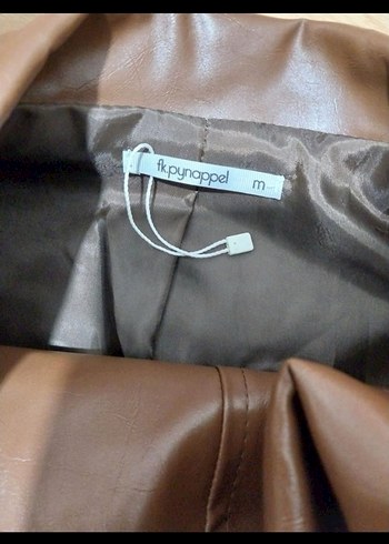 Kahverengi Kemerli Kadın Deri Ceket - Görsel 3