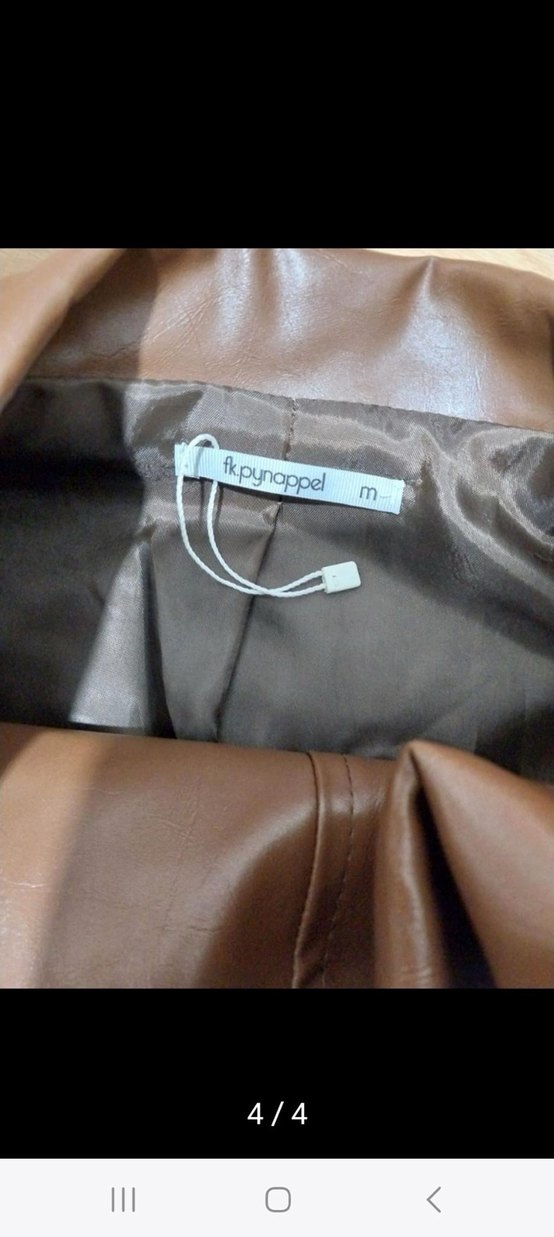 Kahverengi Kemerli Kadın Deri Ceket - Görsel 3