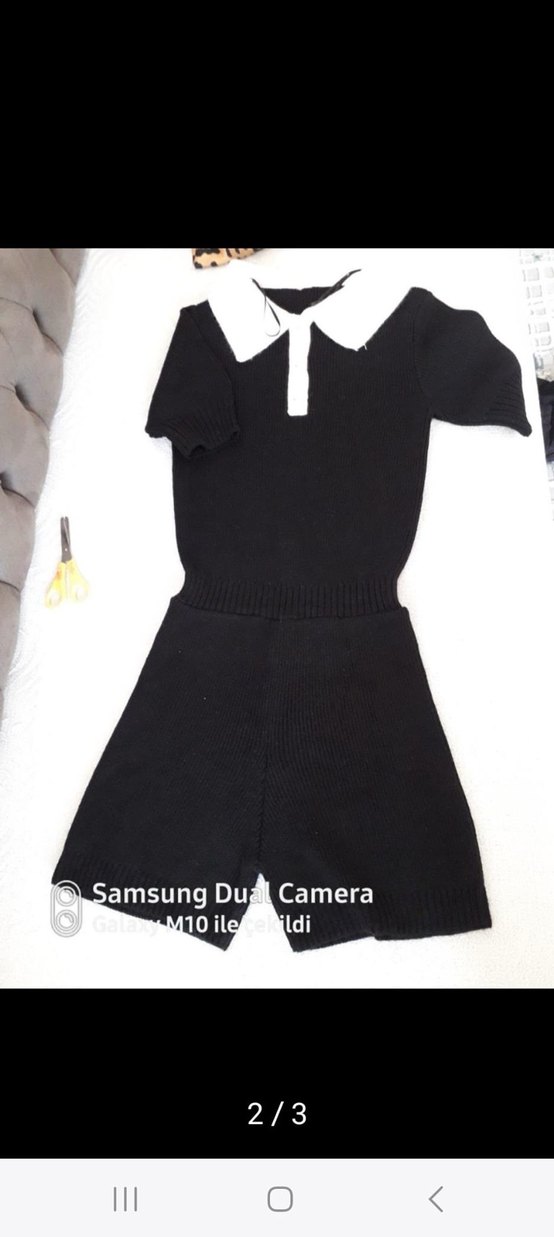 Siyah Mini Kadın Pamuklu Takım - Görsel 2