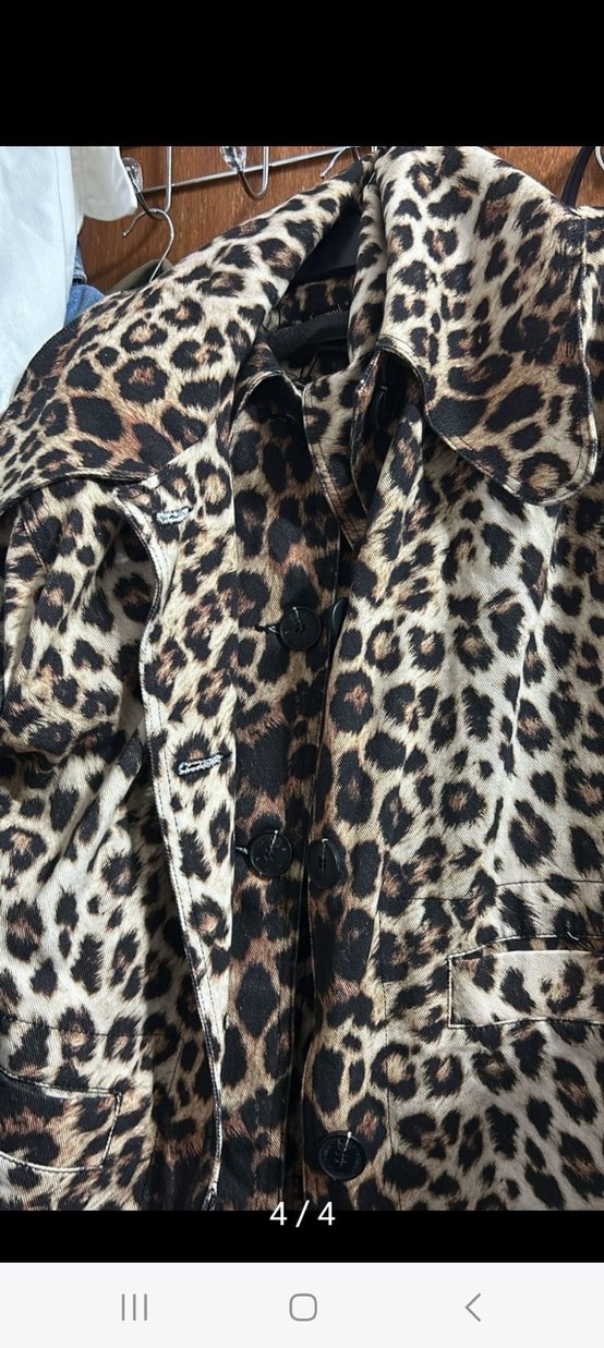 Kahverengi Leopar Desenli Uzun Kadın Kaban - Görsel 4