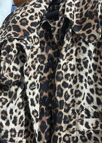 Kahverengi Leopar Desenli Uzun Kadın Kaban - Görsel 5