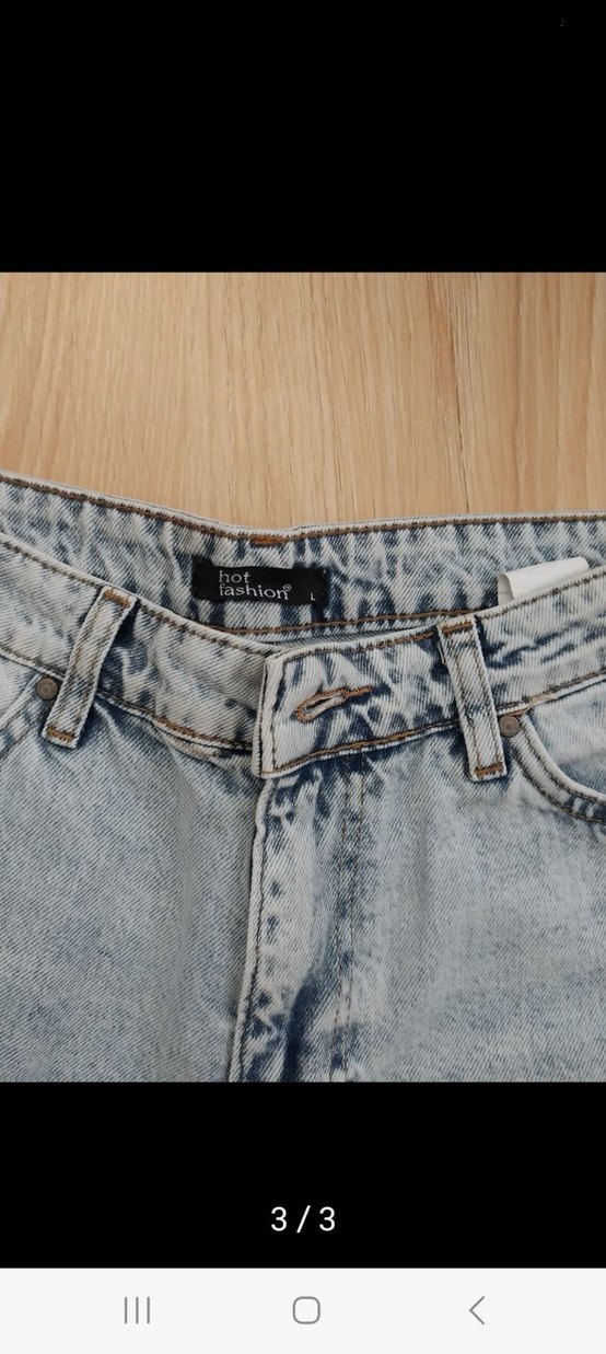 Gri Mini Bol Kesim Kadın Denim Şort - Görsel 2